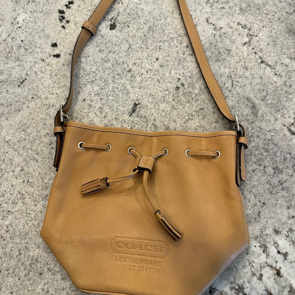 Coach Light Brown Leather Shoulder Bag